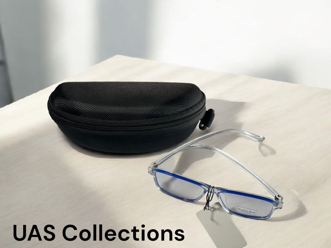 Transparent Blue Cut Rectangular Glasses