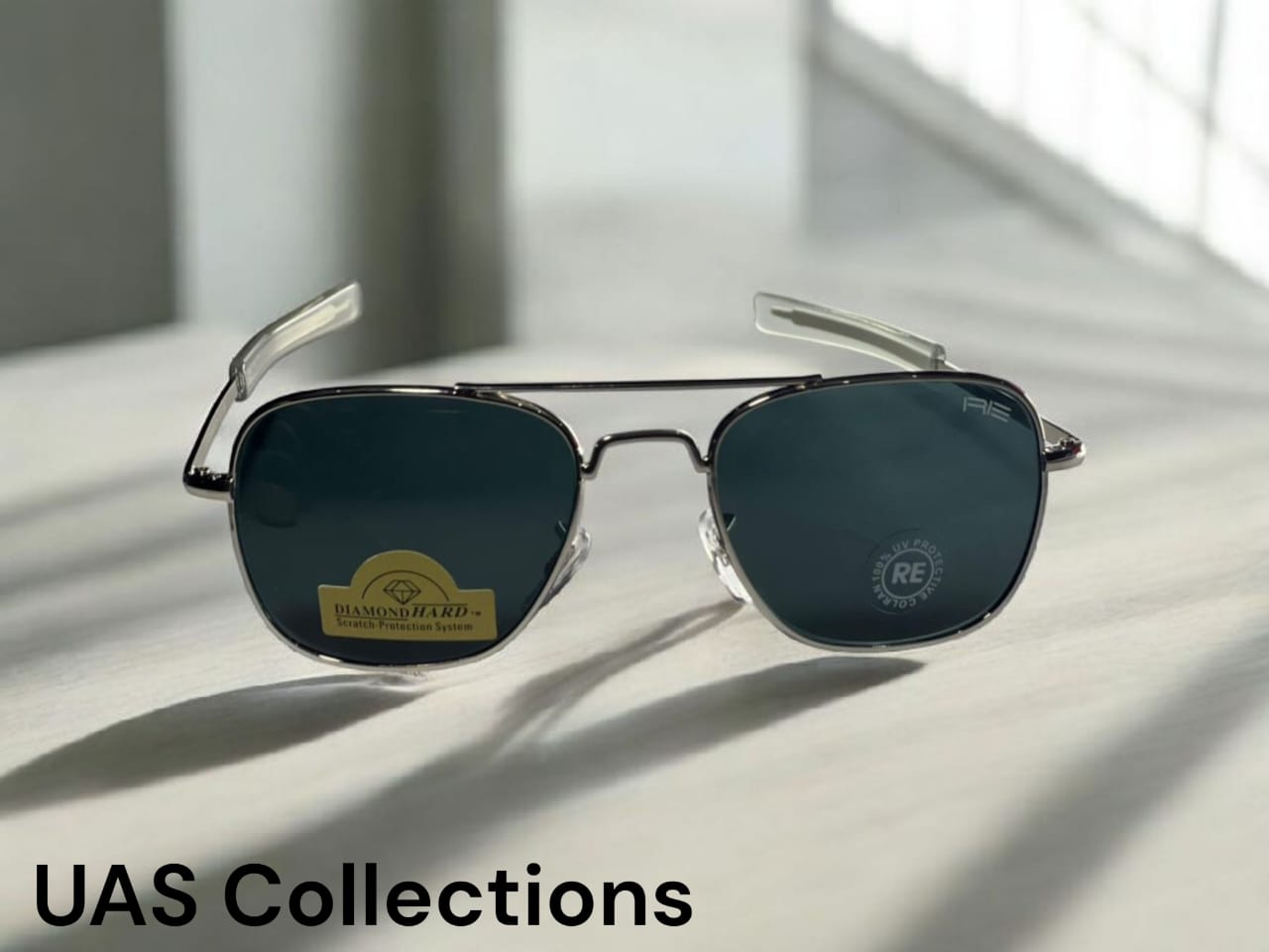 RE Style Pilot Navigator Sunglasses - Diamond Hard Lens